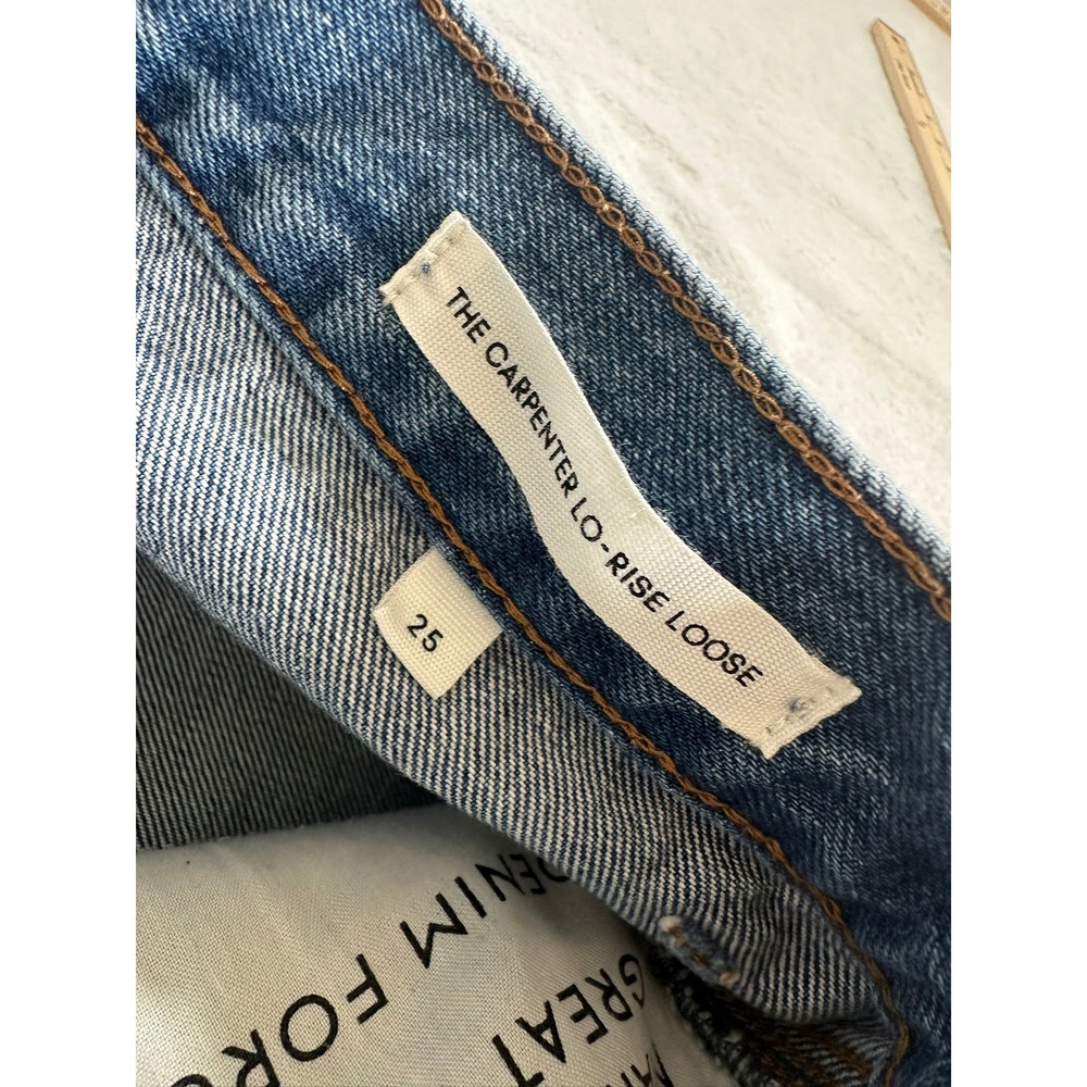 Denim Forum Carpenter Jeans Womens 25 Blue Lo-Rise Loose Double Knee Utility - Picture 7 of 8